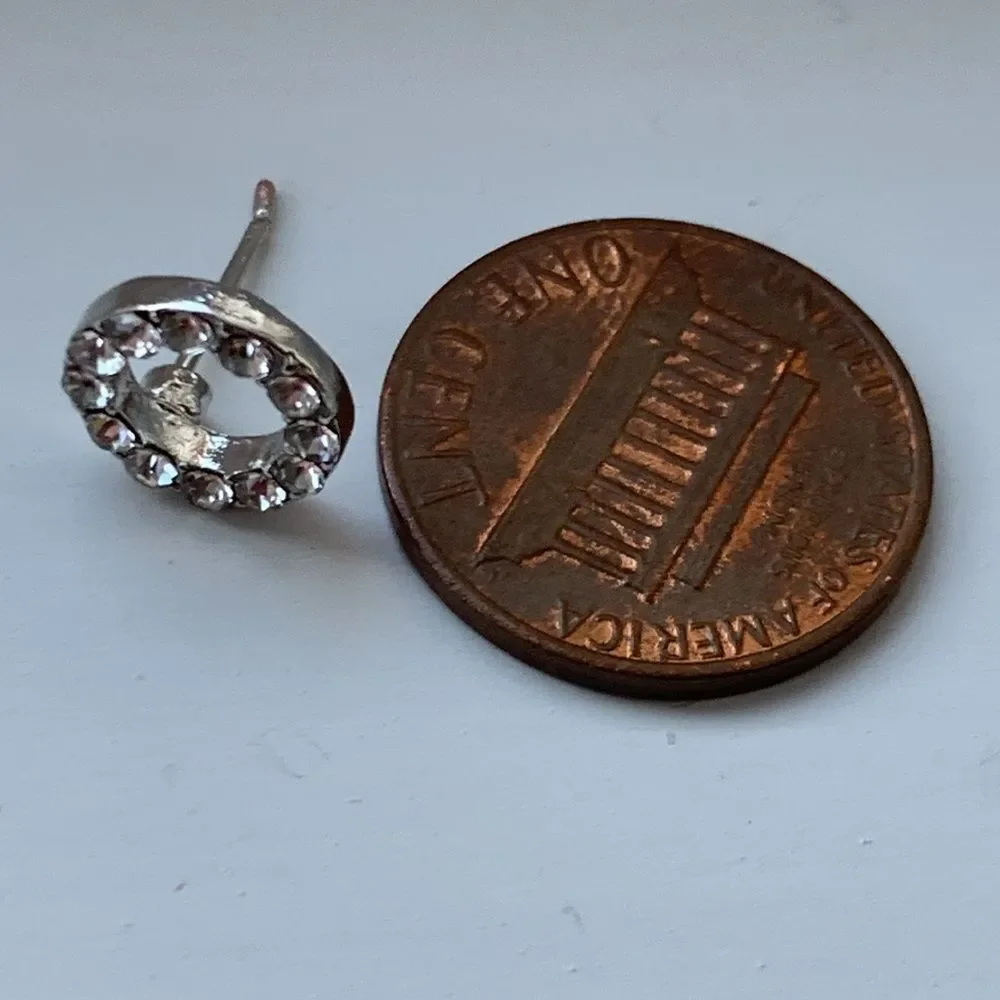 Eternity Circle of Life Halo Studs - Rhinestones in Silver Tone